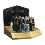 DISPLAY OF 9 SPIDER GOLD PERFECT CURVE TORCHES