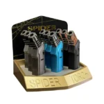 DISPLAY OF 9 SPIDER GOLD HEAVY DUTY MATTE TORCHES
