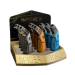 DISPLAY OF 9 SPIDER GOLD HEAVY DUTY SHINNY TORCHES