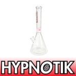 HYPNOTIK 18 INCH 9MM BONG WITH WIDE 7 INCH BASE, MILK PINK