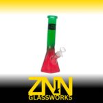 ZNN GLASSWORKS 10 INCH HEXAGON BONG, RED GREEN