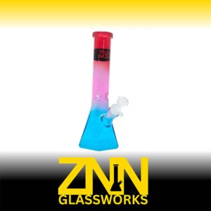 ZNN GLASSWORKS 10 INCH HEXAGON BONG, RED, PINK BLUE