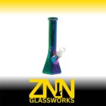 ZNN GLASSWORKS 10 INCH HEXAGON BONG, RAINBOW