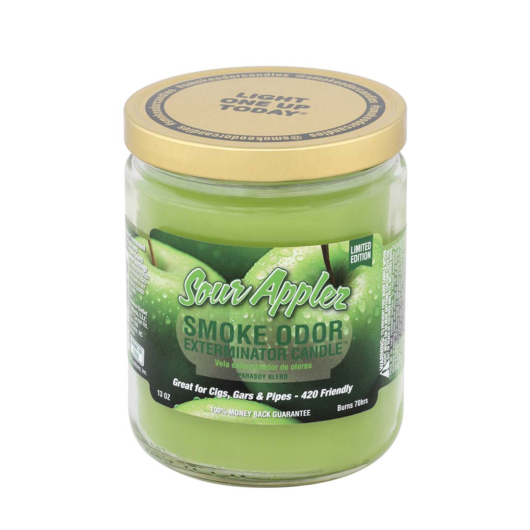 010-0173-010-12 SMOKE ODOR EXTERMINATOR CANDLE, 13 OZ, SOUR APPLEZ - Image 1
