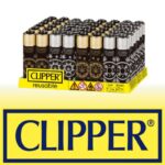 DISPLAY OF 48 CLIPPER MONEY HEMP LIGHTERS