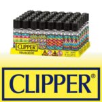 DISPLAY OF 48 CLIPPER PRINT CRASH LIGHTERS