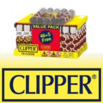 DISPLAY OF 48 CLIPPER GRAFFITI LEAVES LIGHTERS WITH 5 BONUS