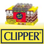 DISPLAY OF 48 CLIPPER SKULL FIRE LIGHTERS WITH 5 BONUS