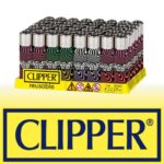 DISPLAY OF 48 CLIPPER TWISTED HEMP SWIRL LIGHTERS