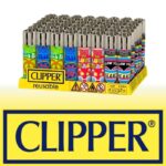 DISPLAY OF 48 CLIPPER PSYCHEDELIC LIGHTERS