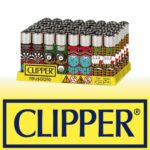 DISPLAY OF 48 CLIPPER RANDOM GAMES LIGHTERS
