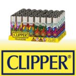 DISPLAY OF 48 CLIPPER LEAVES EXPLOSION LIGHTERS