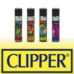 DISPLAY OF 48 CLIPPER CHAMALEON PRINT LIGHTERS