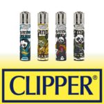 DISPLAY OF 48 CLIPPER PANDA WARRIORS LIGHTERS