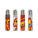 DISPLAY OF 48 CLIPPER BURNING MAN LIGHTERS