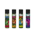 DISPLAY OF 48 CLIPPER CHAMALEON PRINT LIGHTERS