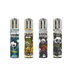 DISPLAY OF 48 CLIPPER PANDA WARRIORS LIGHTERS