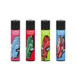 DISPLAY OF 48 CLIPPER VINTAGE CARS LIGHTERS