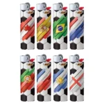 DISPLAY OF 50 BIC SOCCER FLAG LIGHTERS