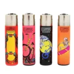 DISPLAY OF 48 CLIPPER BMX SKATE LIGHTERS