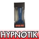 HYPNOTIK 5.5 INCH GLASS SPOON PIPE BLUE PIPE WITH 2 HORNS