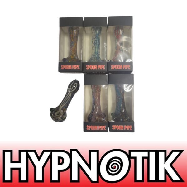 96 ASSORTED HYPNOTIK 5.5 INCH GLASS SPOON PIPE - Image 8