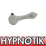 HYPNOTIK 5.5 INCH CLEAR GLASS SPOON PIPE WITH RED SPECKLED TIP AND BOTTOM - Image 5