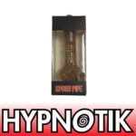 HYPNOTIK 5.5 INCH TRIPLE DRAGON CLAW GLASS SPOON PIPE, BLUE YELLOW