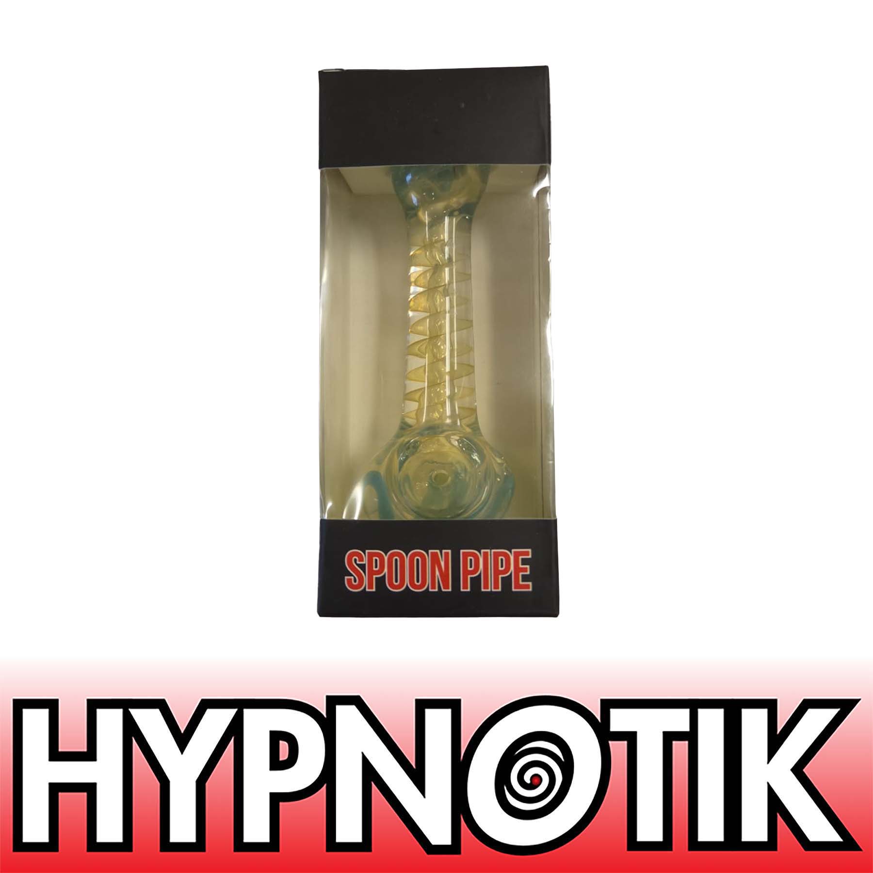 Blue HYPNOTIK 5.5 INCH INSIDE SPIRAL GLASS SPOON PIPE, BLUE - Image 1