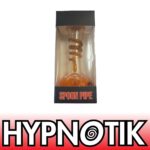 HYPNOTIK 5.5 INCH GLASS SPOON PIPE, ORANGE WITH ORANGE OUTSIDE SPIRAL