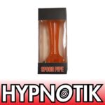 HYPNOTIK 5.5 INCH GLASS SPOON PIPE ORANGE PIPE WITH 2 HORNS