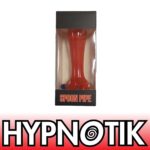 HYPNOTIK 5.5 INCH GLASS SPOON PIPE RED PIPE WITH 2 HORNS