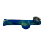 SILICONE PIPE WITH LID - BLUE GREEN