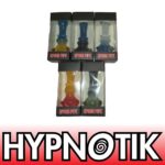 HYPNOTIK 5.5 INCH ORB & CURVE GLASS SPOON PIPE, BLUE & YELLOW - Image 3
