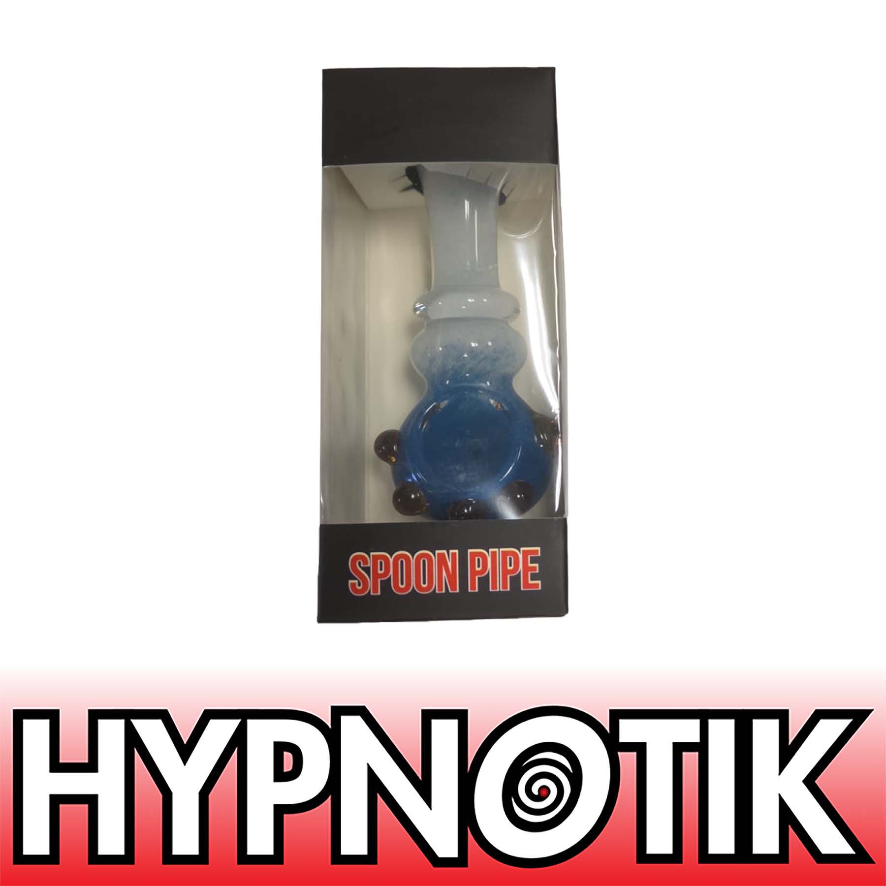 WhatsApp Image 2026-05-31 at 4.39.19 AM HYPNOTIK 5.5 INCH ORB & CURVE GLASS SPOON PIPE, WHITE & BLUE - Image 1