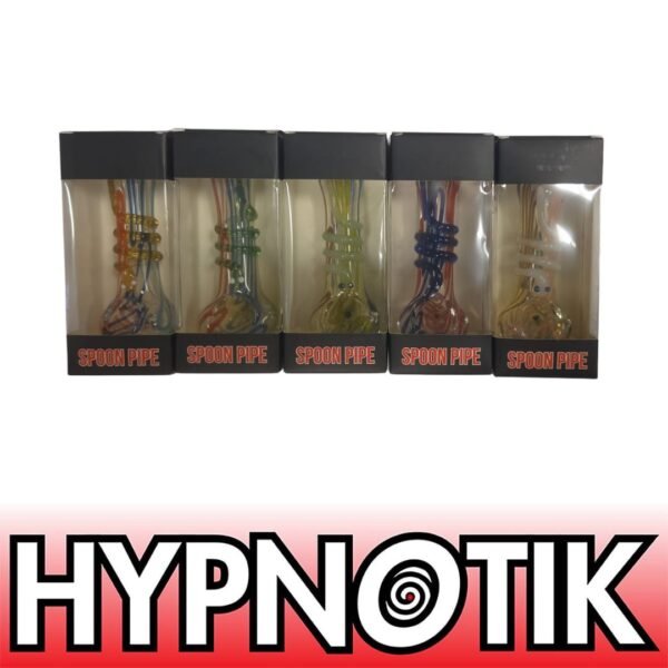 96 ASSORTED HYPNOTIK 5.5 INCH GLASS SPOON PIPE - Image 7