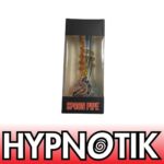 HYPNOTIK 5.5 INCH GLASS SPOON PIPE WITH YELLOW OUTSIDE SNAKE SPIRAL