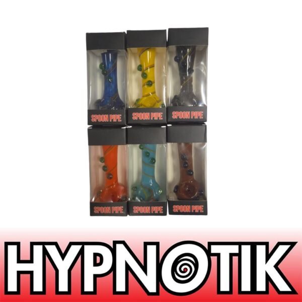 96 ASSORTED HYPNOTIK 5.5 INCH GLASS SPOON PIPE - Image 5