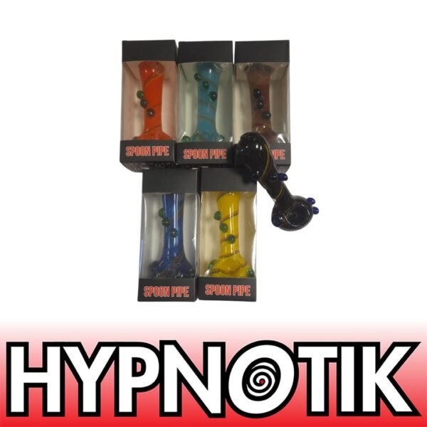 96 ASSORTED HYPNOTIK 5.5 INCH GLASS SPOON PIPE - Image 4