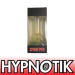 HYPNOTIK 5.5 INCH YELLOW WITH GLASS SPIRAL GLASS SPOON PIPE
