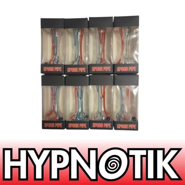 96 ASSORTED HYPNOTIK 5.5 INCH GLASS SPOON PIPE - Image 2