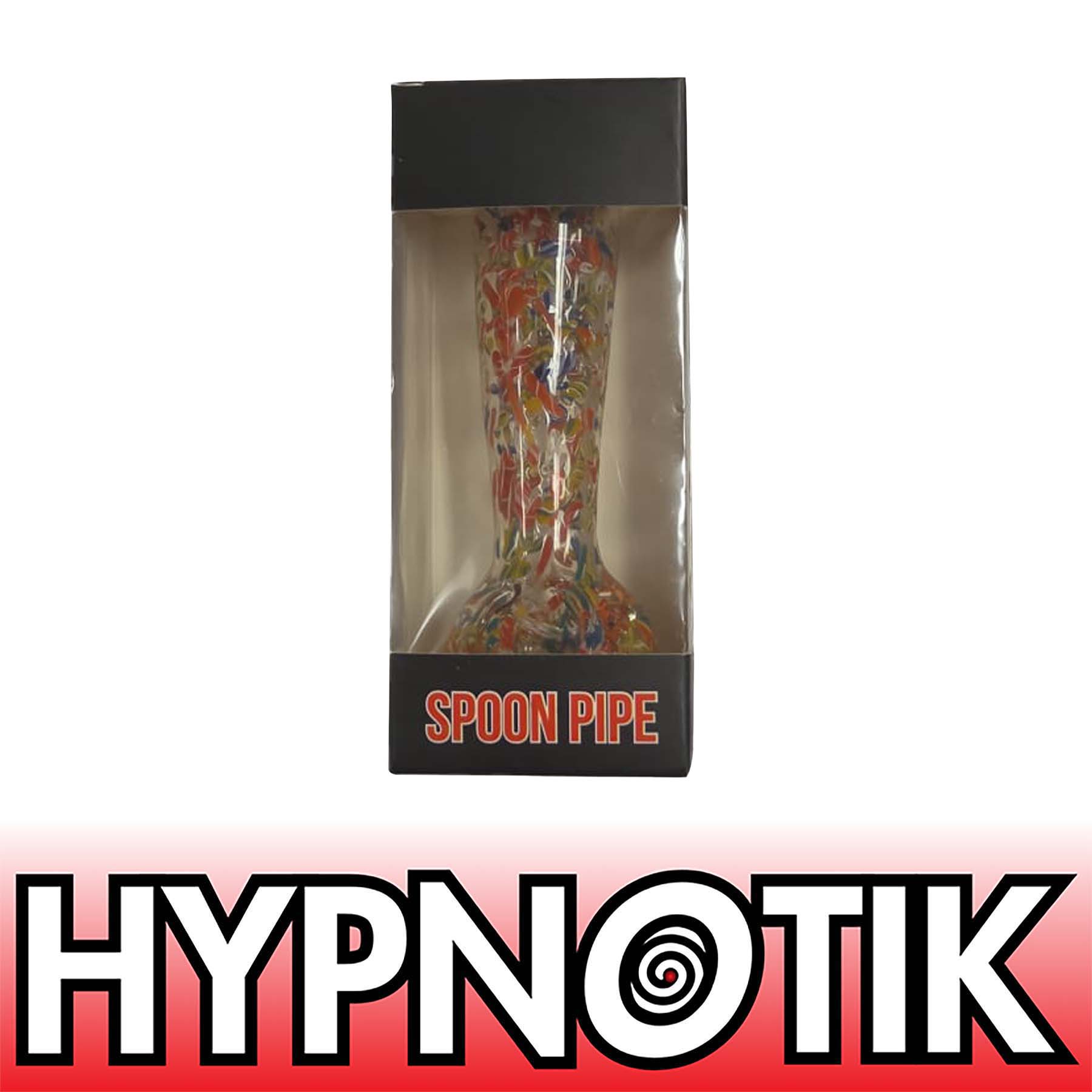 Yellow HYPNOTIK 5.5 INCH CONFETTI POP GLASS SPOON PIPE, YELLOW - Image 1