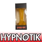 HYPNOTIK 5.5 INCH GLASS SPOON PIPE YELLOW PIPE WITH 2 HORNS