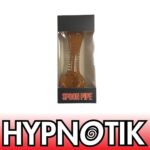 HYPNOTIK 5.5 INCH INSIDE SPIRAL GLASS SPOON PIPE, NEON BROWN