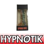 HYPNOTIK 5.5 INCH GLASS SPOON PIPE WITH GREEN OUTSIDE SNAKE SPIRAL