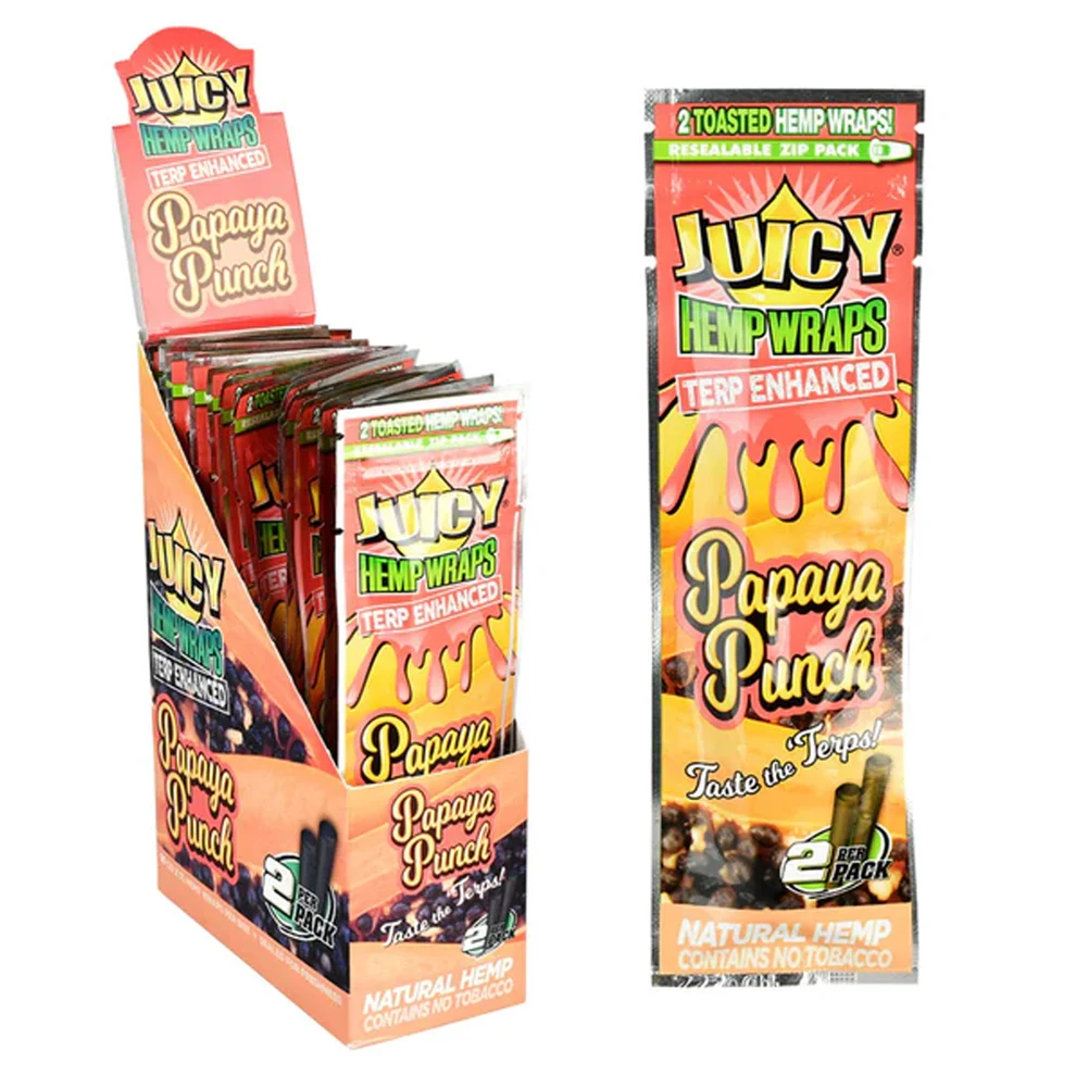 IMG_4904 JUICY JAY'S PAPAYA PUNCH TERP ENHANCED HEMP WRAPS, 25 PACKS OF 2 - Image 1