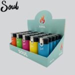 DISPLAY OF 25 SOUL 2 IN 1 LIGHTER AND TORCH COMBO WITH 2 SEPERATE BUTTONS