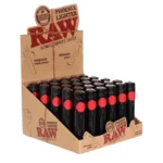 DISPLAY OF 30 RAW PHOENIX LIGHTERS WITH ADJUSTABLE POKER