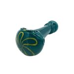 4 INCH TURQUOISE PIPE WITH YELLOW FLOWER