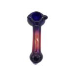 4 INCH BLUE PIPE WITH RED FROSTED MIDDLE